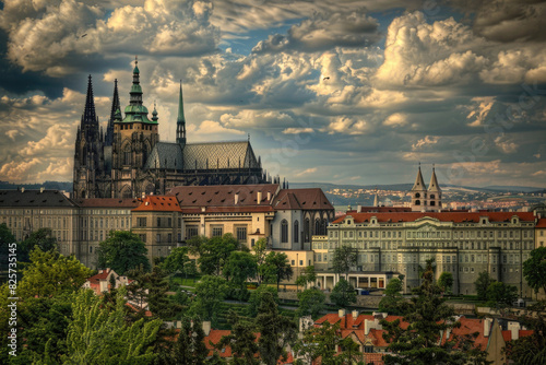 Prague Castle with its Gothic architecture and panoramic views of Prague