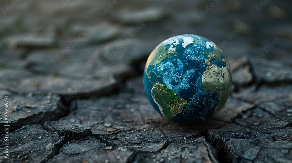 Cracked Earth Globe Symbolizing Environmental Crisis and the Need for Sustainability Cracked Earth Globe Symbolizing Environmental Crisis and the Need for Sustainability