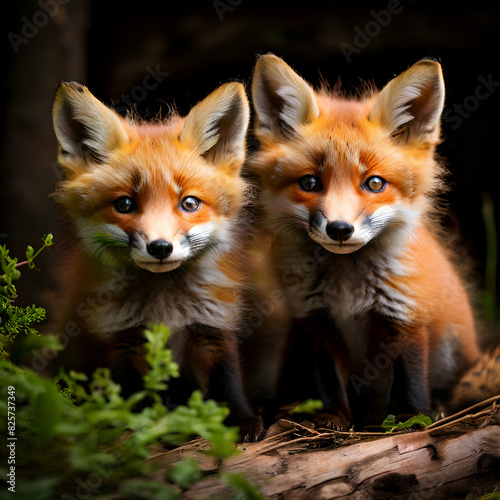 two red foxes kits © Ansar