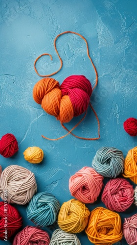 I Love Yarn Day concept background with copy space area for text. Beautiful background. Art 