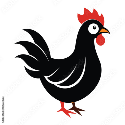 Solid color Barnevelder animal vector on white background photo