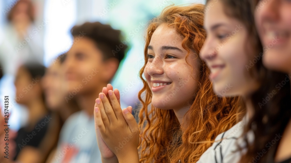 Obraz premium Students are given the opportunity to perform in front of their classmates building their confidence and receiving constructive feedback from peers and instructors.