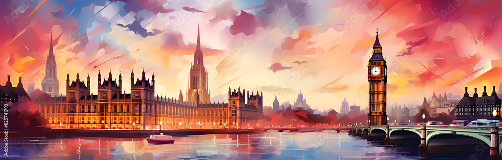 Fototapeta premium city at sunset