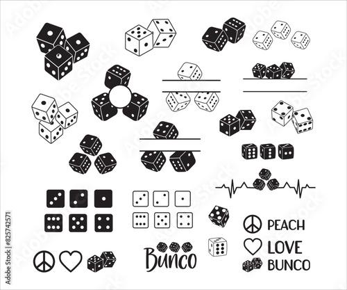 Print Bunco Dice Monogram Frame Design, Bunco Dice Custom Design, Bunco Ladies Game Night gift, Bunco Queen, Dice , Gambling 