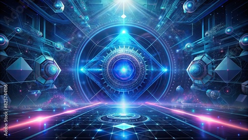 Abstract technology background with futuristic digital elements photo