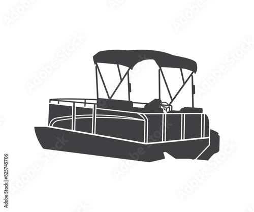 Print Pontoon Boat Design, Pontoon Boat Clipart, Pontoon Boat Vector, Pontoon Boat Gift, Pontoon Boat Outline