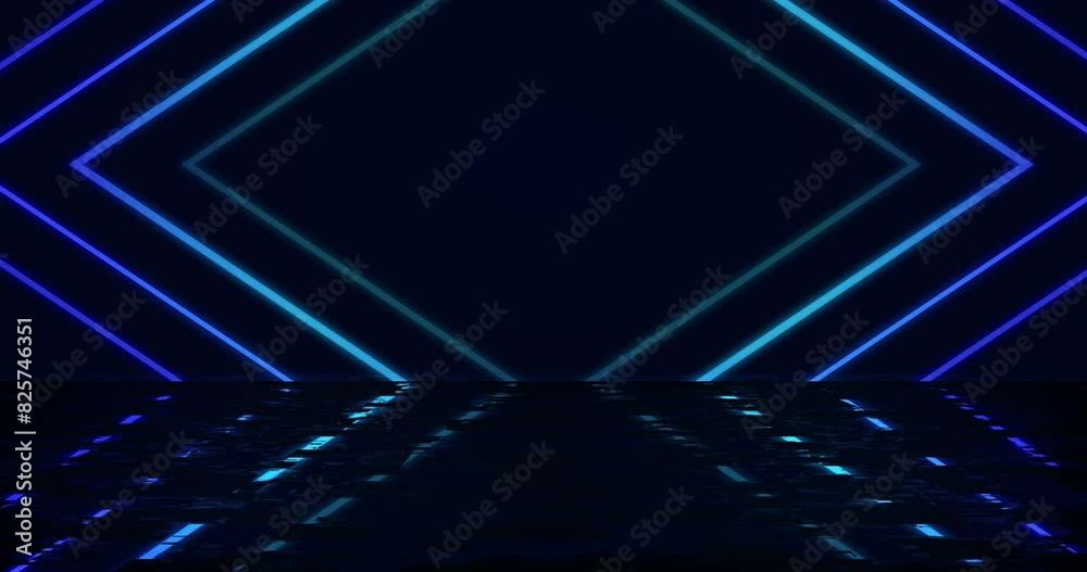Abstract technology background clubbing nightlife background stock footage. Disco lights music concert light show glowing shiny square geometric laser loop with reflection. Award show ceremony event.