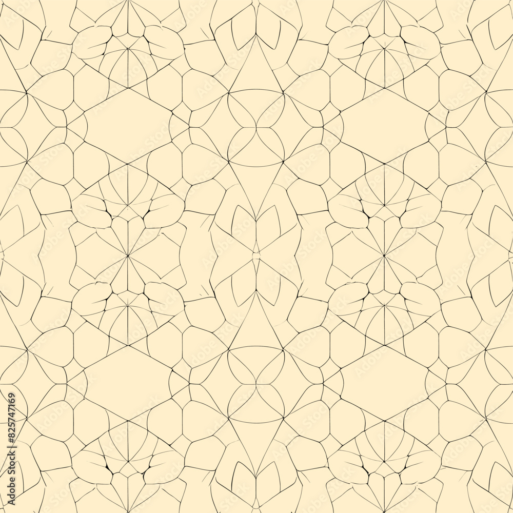 Seamless tile pattern of abstract crackle patterns on a sandy beige background