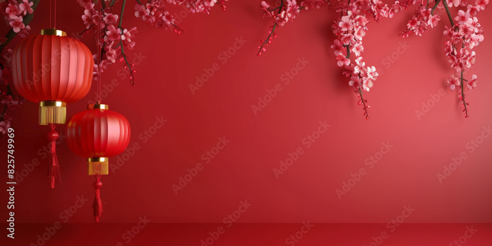Traditional holiday background in Asian style. Chinese Mid-Autumn Festival, Happy New Year. spring festival Asian decor for lunar new year Traditional holiday background in Asian style. Chinese Mid-Autumn Festival, Happy New Year. spring festival Asian decor for lunar new year