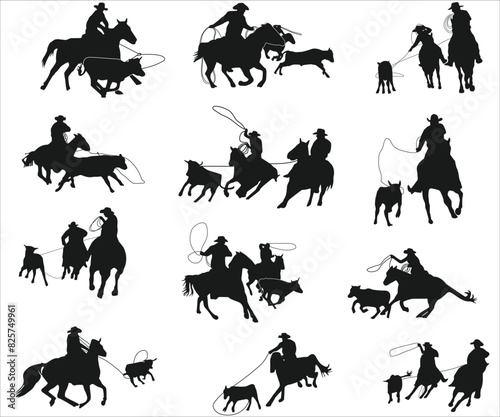 Print Team Roping Rodeo Ranch Design, Team roping Clipart, Cattle Roping Cowboy, Cattle Ranch, Rodeo, Ranch Rodeo returns, Cricut designs
