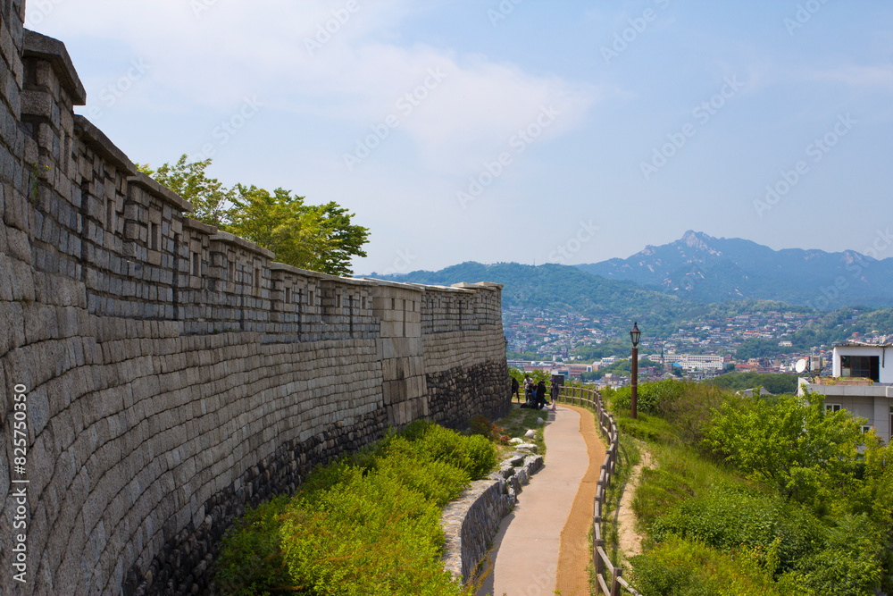 The Fortress Wall of Seoul (Seoul City Wall) in Naksan park, Seoul city, South Korea. The Fortress Wall of Seoul (Seoul City Wall) in Naksan park, Seoul city, South Korea.