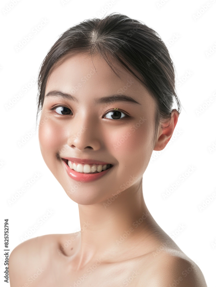 Obraz premium Young and beautiful asian hong kong chinese japanese korean girl transparent background