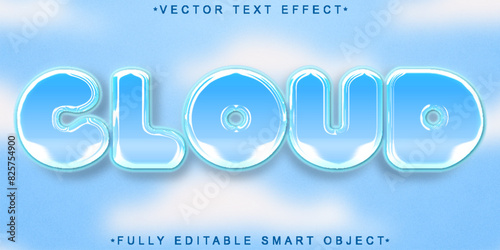 Cartoon Cloud Vector Fully Editable Smart Object Text Effect