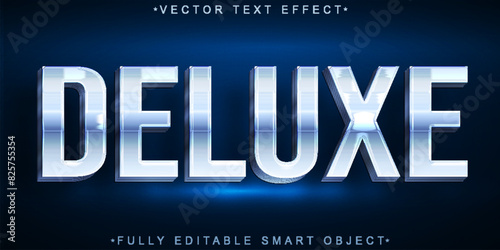 Shiny Blue Luxury Deluxe Vector Fully Editable Smart Object Text Effect