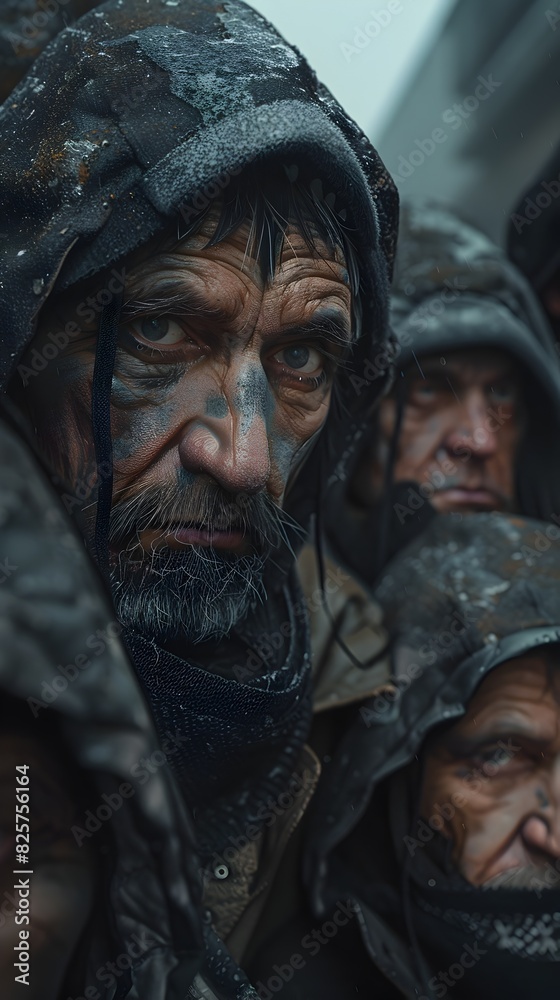 Weathered Faces and Tattered Clothing: A Melancholic Depiction of Homelessness and the Struggle for Survival in an Urban Underpass Weathered Faces and Tattered Clothing: A Melancholic Depiction of Homelessness and the Struggle for Survival in an Urban Underpass
