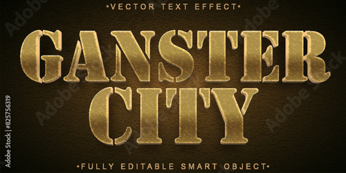 Brown Ganster City Vector Fully Editable Smart Object Text Effect