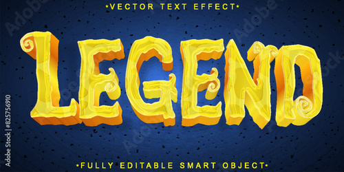 Golden Cartoon Legend Vector Fully Editable Smart Object Text Effect