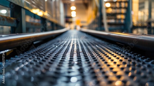 Conveyor belts transport materials and chemicals throughout the plant.