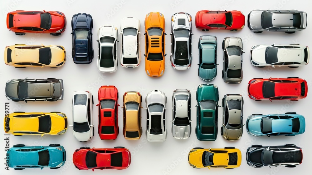 Cars set from above, top view isolated Stock Illustration | Adobe Stock