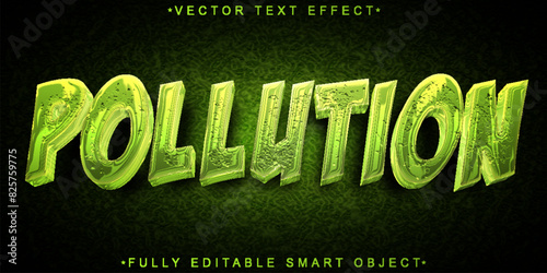 Green Trash Pollution Vector Fully Editable Smart Object Text Effect