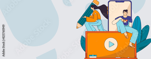 Education and learning people flat vector concept hand drawn illustration
