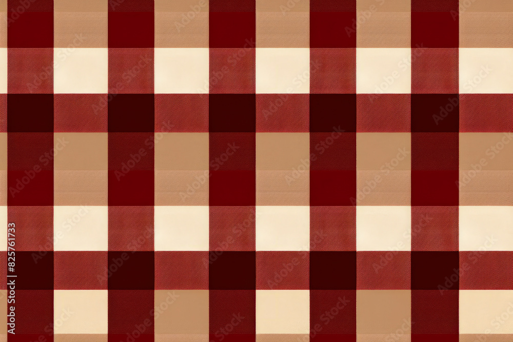 Red and beige plaid pattern with white background and brown and white checkerboard pattern. Red and beige plaid pattern with white background and brown and white checkerboard pattern.