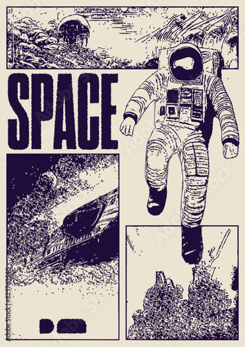 Aesthetic Astronaut Space Illustration