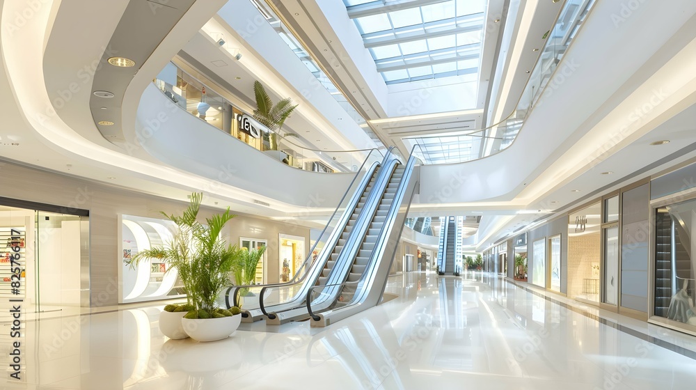 Obraz premium Modern and Bright Shopping Mall Interior with Elegant Design