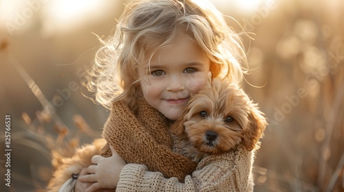 A candid shot of a child grinning widely while playing with a puppy, showcasing pure, unfiltered joy. List of Art Media Photograph inspired by Spring magazine photo