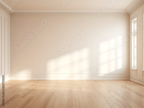 Wallpaper Mural Tranquil and Bright Minimalist Wood-Floored Room with Classic Interior Design Torontodigital.ca