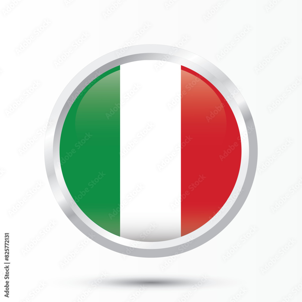 Italy republic day round 3d flag. Italy national day celebration vector template for independance day of Italia, Italy Italy republic day round 3d flag. Italy national day celebration vector template for independance day of Italia, Italy