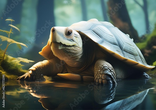 Turtle in the water photo