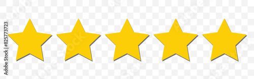 Five stars customer product rating review flat icon for apps and websites