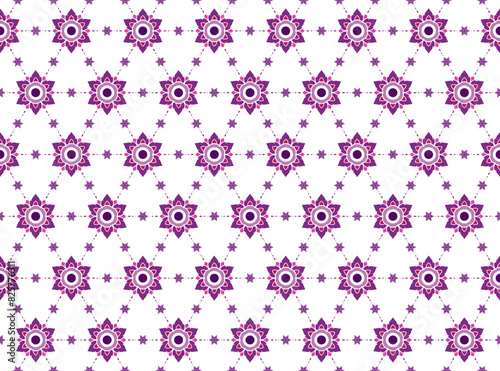 Thai classical diamond-shaped flower repeated geometric pattern, continuous background designed for fabric and textile, wallpaper, wrapping paper, and other printings.