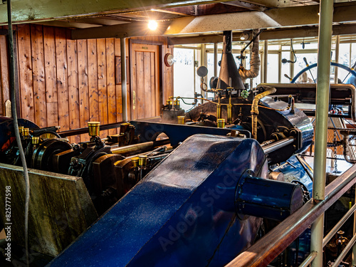 Paddlesteamer Engine Room With Boiler