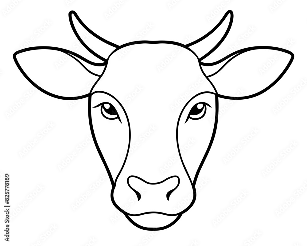 Cow head silhouette vector illustration