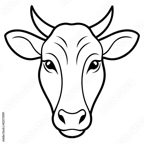 Wallpaper Mural Cow head silhouette vector illustration Torontodigital.ca