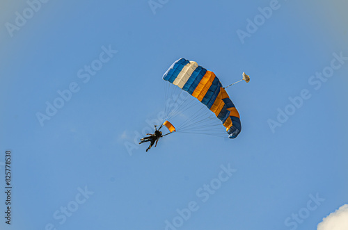 Tandem Sky Dive Coming In Angled