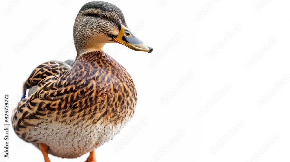A duck standing on a white background. A duck standing on a white background.