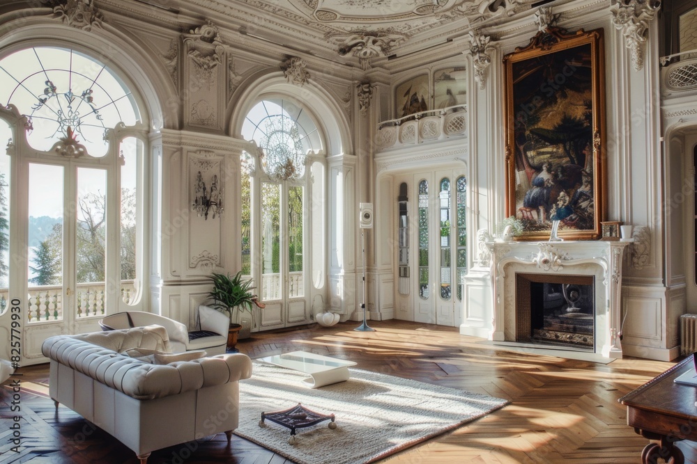 Vast, open room with a simple palette of white walls and natural wood floors. Calm, unfurnished space Vast, open room with a simple palette of white walls and natural wood floors. Calm, unfurnished space
