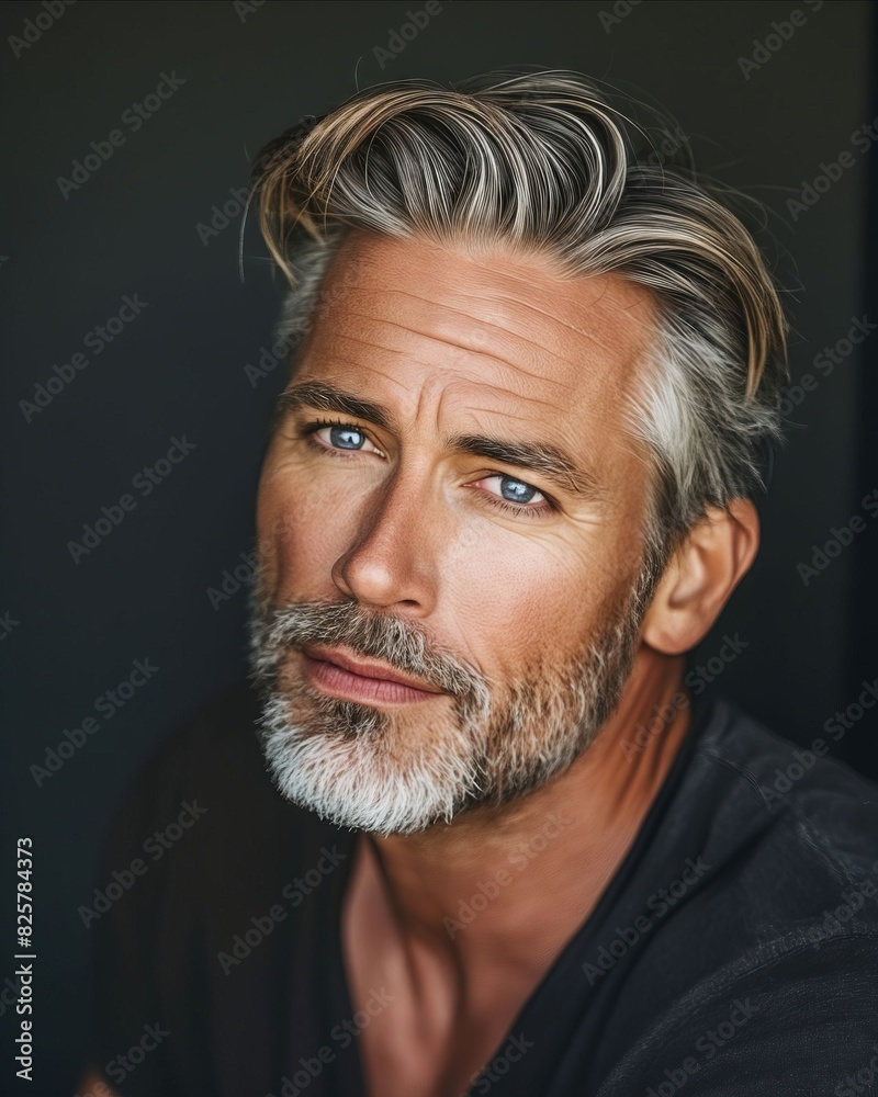 Obraz premium A man with grey hair and beard.