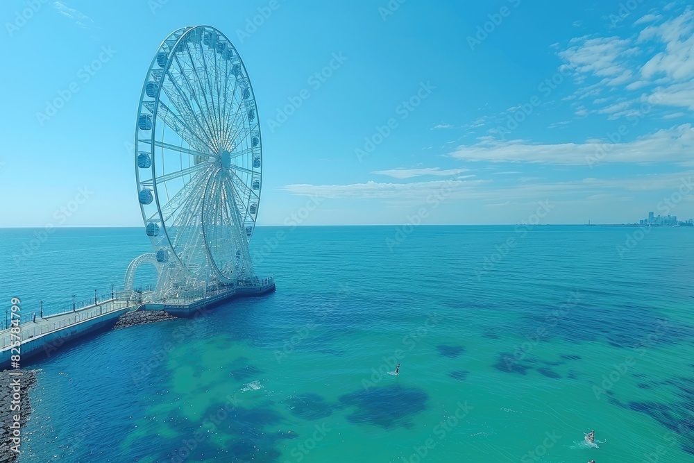 Ferris wheel high in the sky professional photography