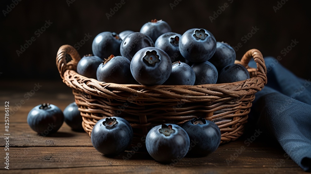 fresh black blueberries ai generated fresh black blueberries ai generated