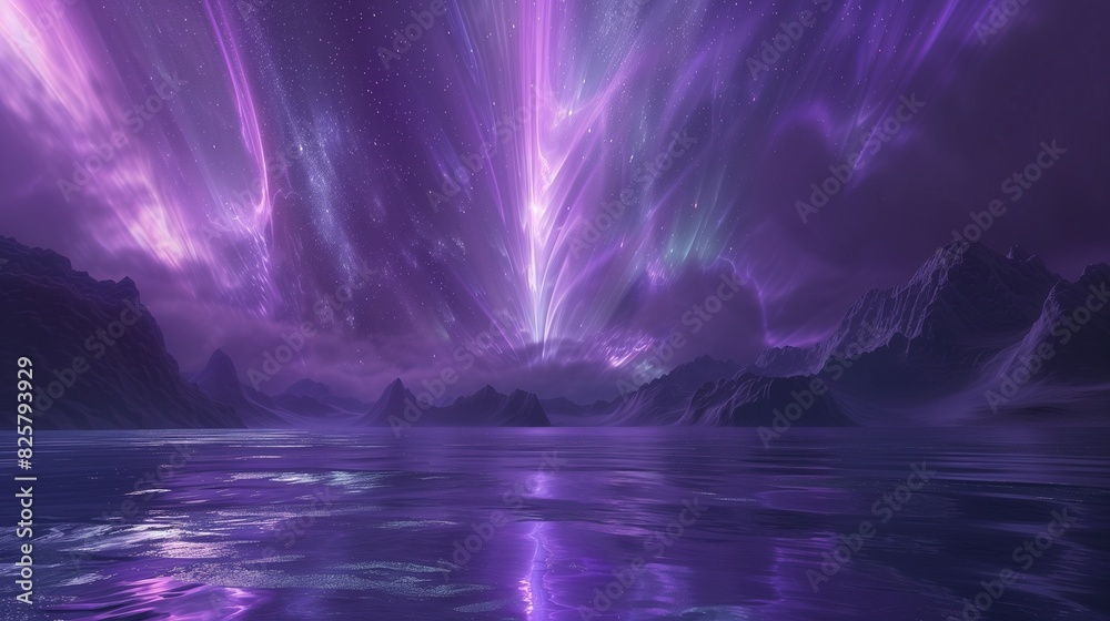 Ethereal violet seafoam celestial dancing auroras realm