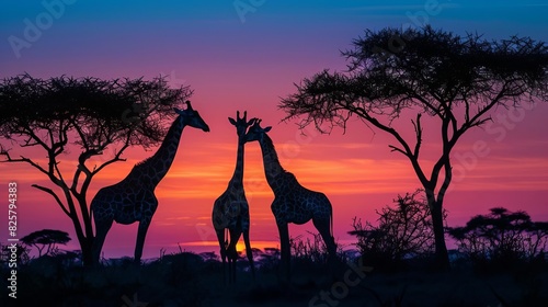 Wildlife safari at sunset © Nawarit