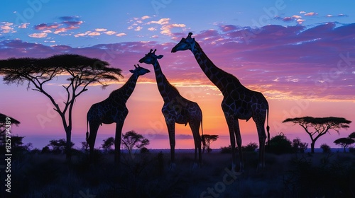 Wildlife safari at sunset