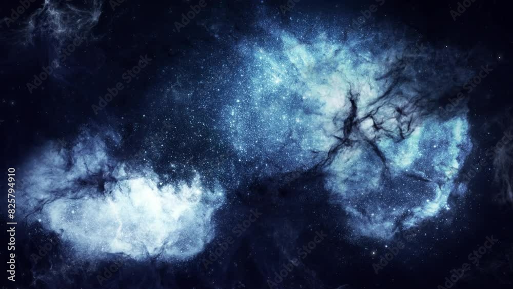 Nebula Clouds Background Loop. Passing nebula orange clouds on background seamless loop.