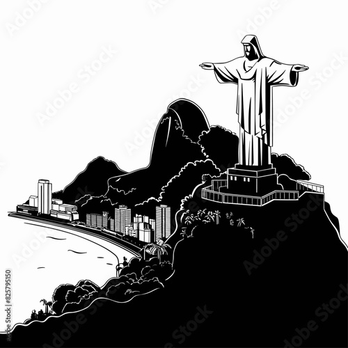 rio de janeiro skyline vector