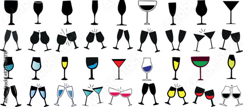 Toasting glasses set, elegant drinkware collection, wine glass for celebrations, events, weddings, anniversaries, New Year’s Eve, Christmas, birthdays