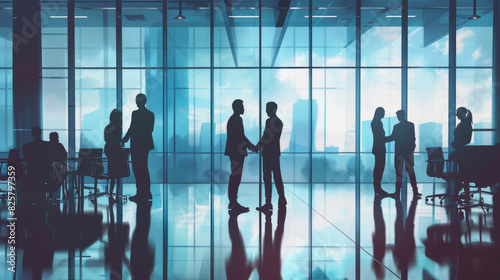 llustration of Businesspeople Shaking Hands in Agreement photo
